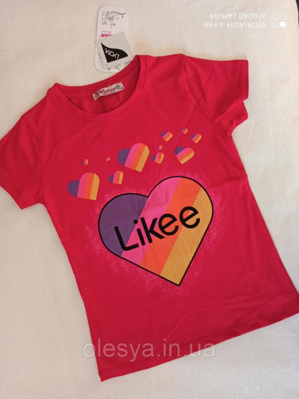 Трендовая футболка для девочек Likee Размеры 116 Турция - фото 5 - id-p1204930878