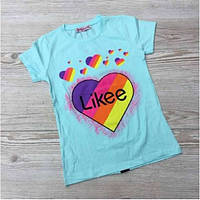 Трендовая футболка для девочек Likee Размеры 116 Турция