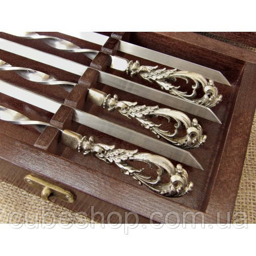 Набір шампурів "Морський бриз" (у дерев'яному кейсі)