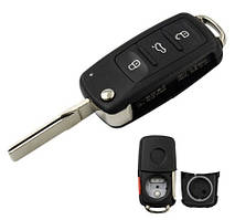 Корпус викидного ключа Volkswagen Skoda 3+1 кнопки після 2009г