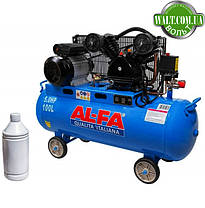 Компресор AL-FA ALC100-2 3.8 кВт оливний 100 л 660 л/м два циліндри, фото 4