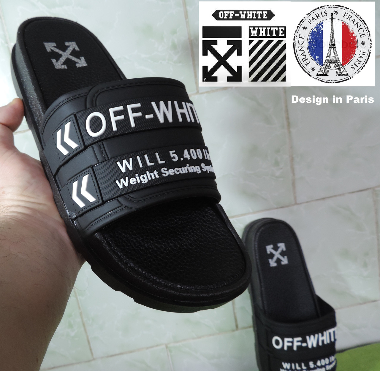 Чоловічі сланці, шльопанці, шльопанці фірмові Off-White