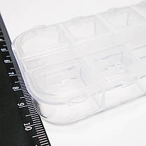Коробочка органайзер, футляр, бокс для зберігання прикрас на 10 клітинок (13х5х1.5см), фото 3