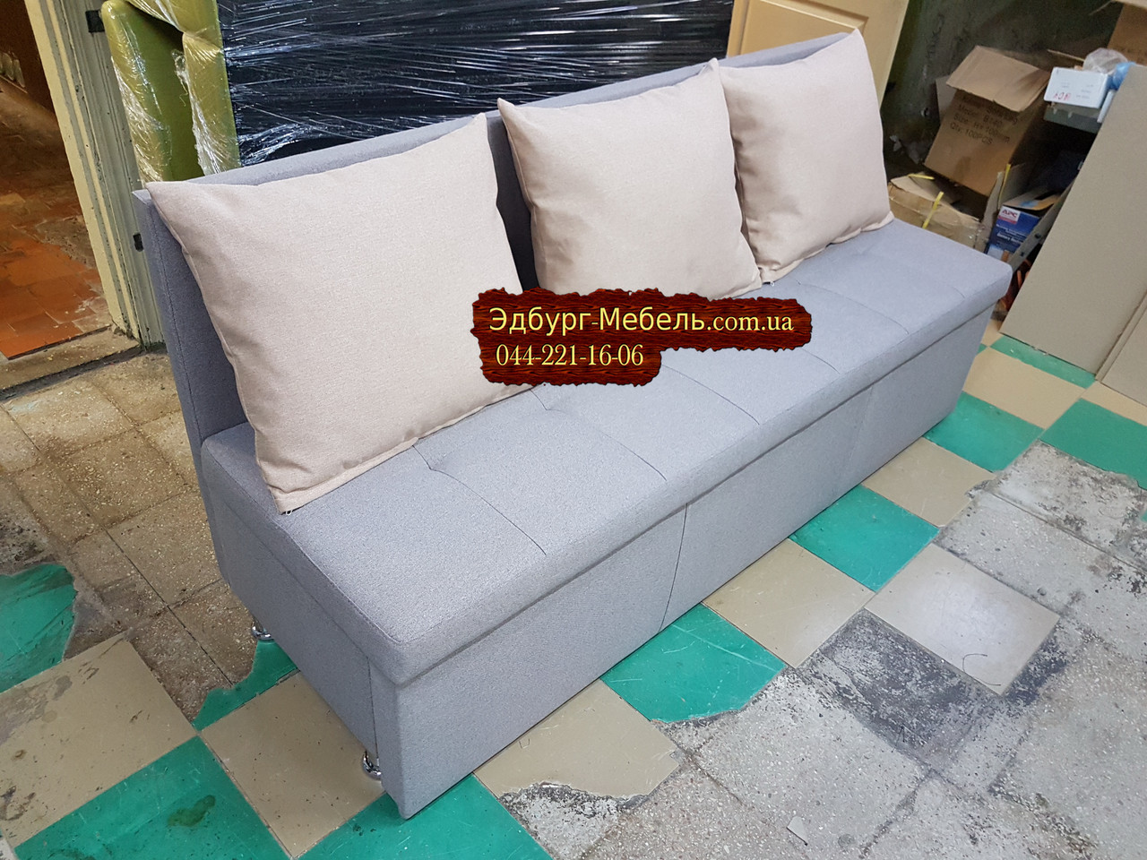 Диван для вузької кухні зі спальним місцем, 1800х550х800 мм