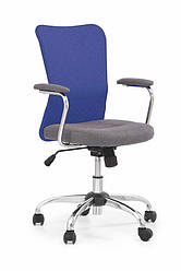 Крісло комп'ютерне ANDY сіро-синє, тканина/сітка