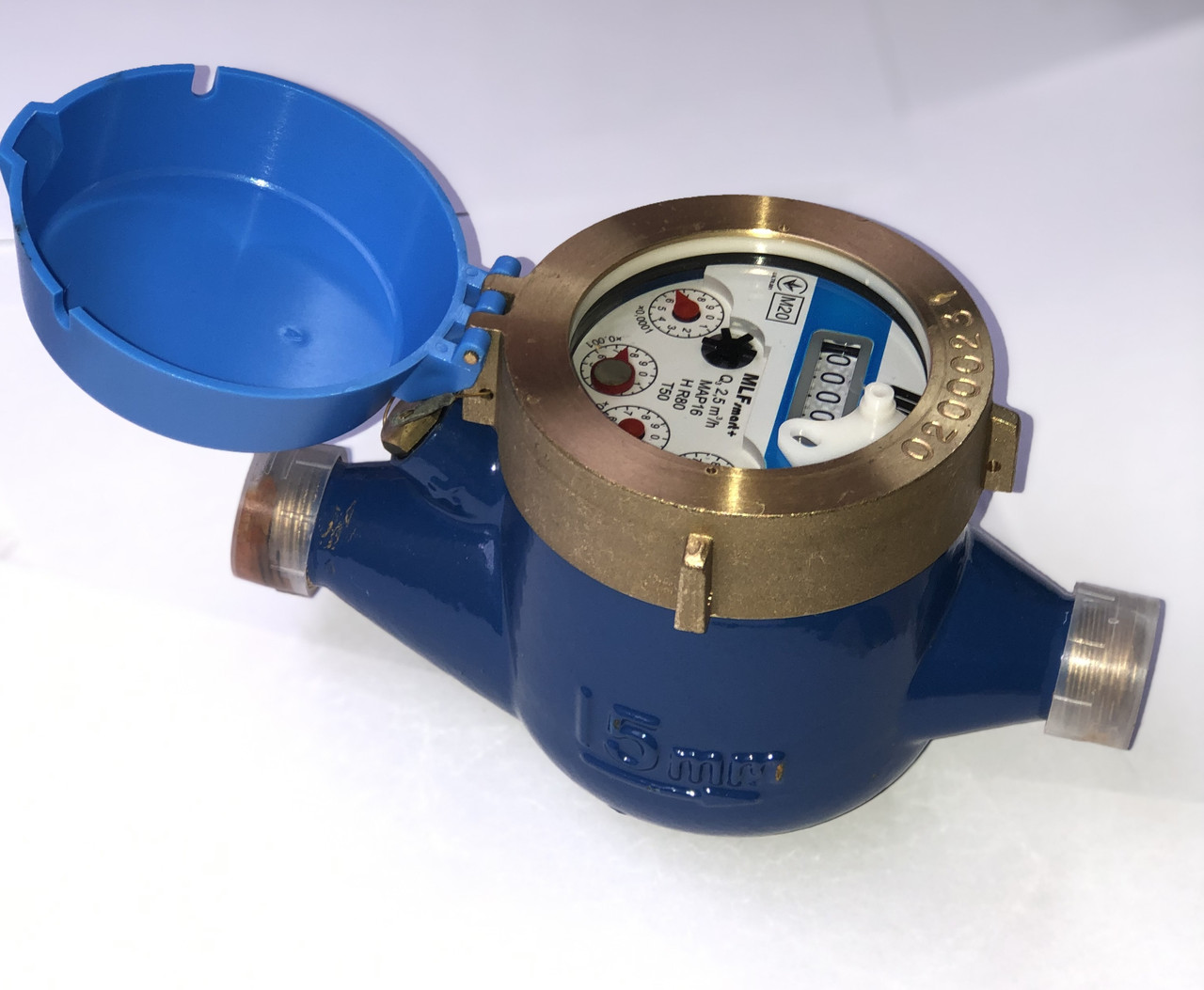 Лічильник води МЕТРОН MLF 3/4, 20 мм SMART C + DN20 L190 R80, мокроход 20 мм, клас В