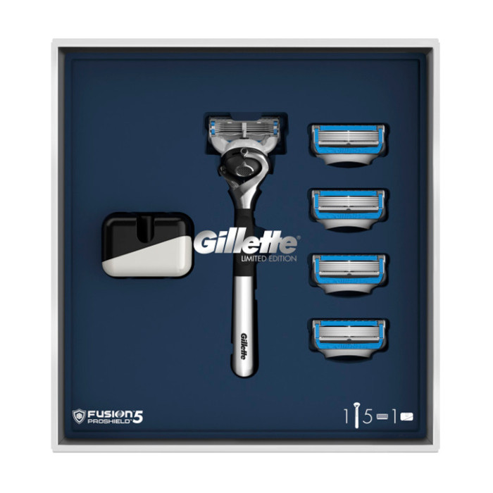 Подарунковий набір Gillette Fusion5 ProShield Chill (бритва + 5 касет + чехол) 9982