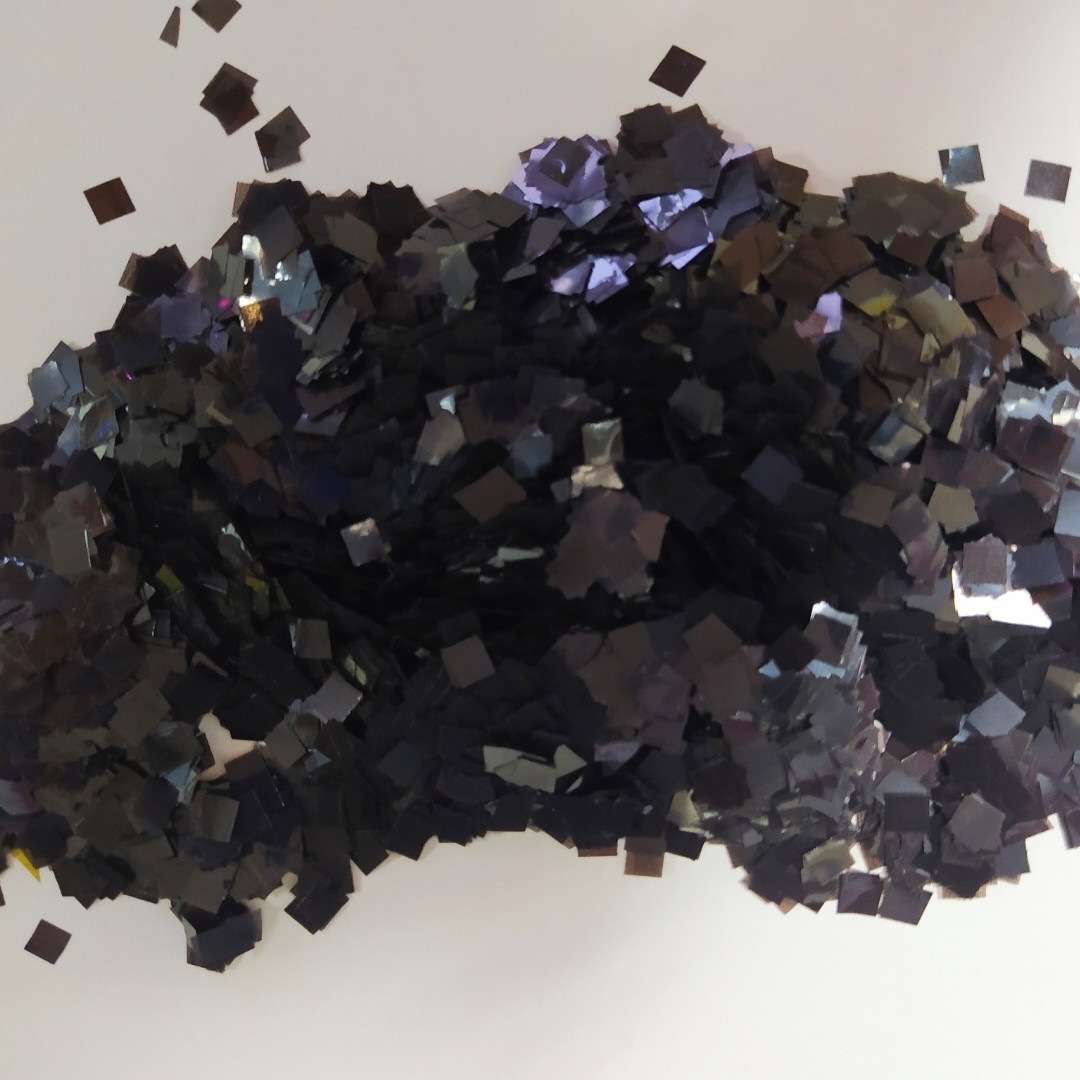 Аксесуари для свята конфеті квадратики 5мм чорний 50 грам, фото 1