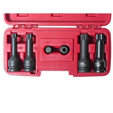 Комплект сервісних головок 12-граней SPLINE 6ед. 4094 JTC, фото 2