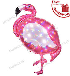 Фольговані кульки "Фламінго", 100*60 см., голографія