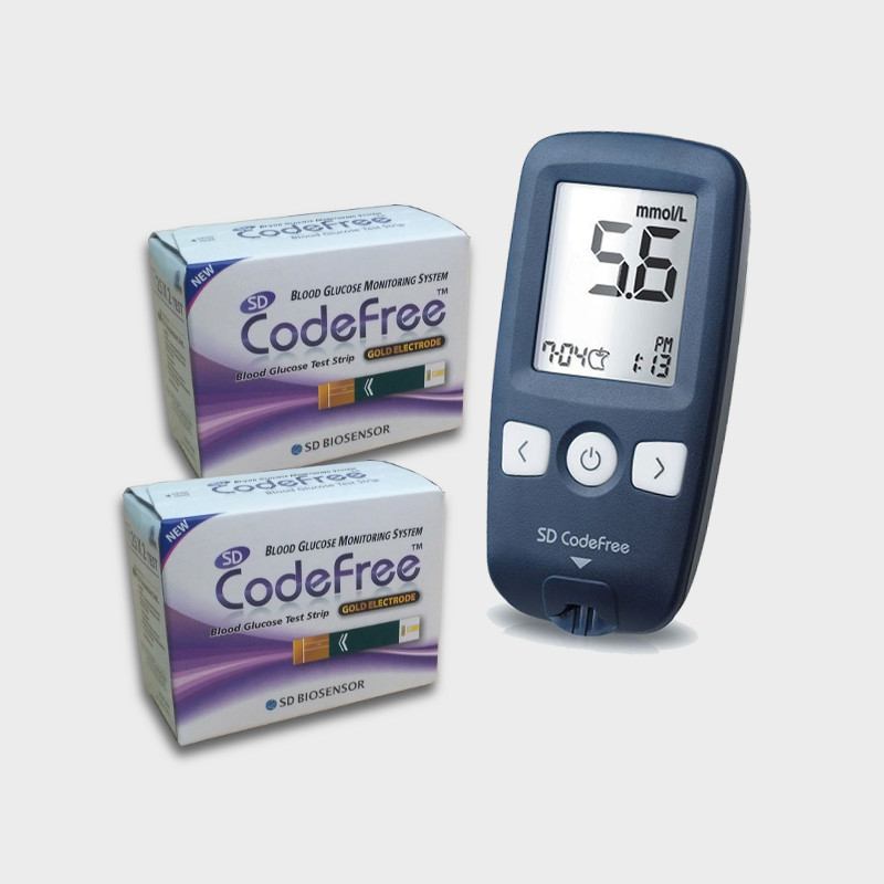 Глюкометр SD CodeFree набір + тест смужки SD CodeFree №50 - 2 уп. (100 шт.)