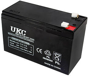 Свинцево-кислотний акумулятор батарея UKC WST12-7.2 12 V 7.2 A Black (1884)