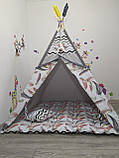 Вігвам з Пір'ям універсальний, з м'яким килимком подушечками, індивідуальний набір, фото 3