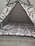 Вігвам з Пір'ям універсальний, з м'яким килимком подушечками, індивідуальний набір, фото 2