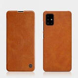 Nillkin Samsung Galaxy A71 Qin leather case Brown Чохол Книжка, фото 5