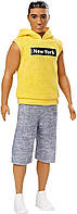 Лялька Барбі Кен у жовтому худі Barbie Ken Fashionistas Doll with "New York" GDV14