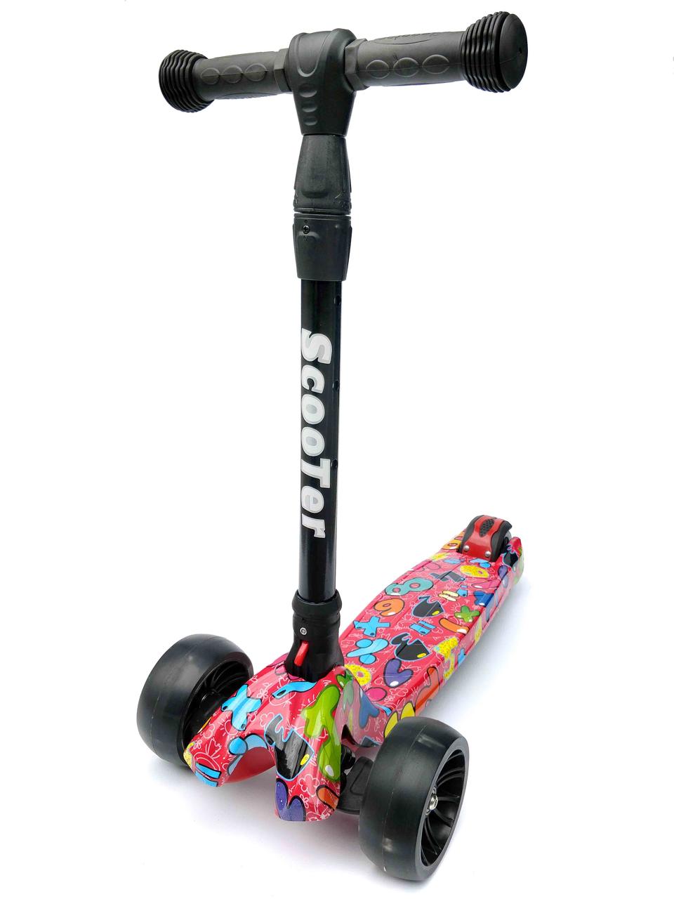 Дитячий складаний самокат Scooter, світні колеса, Авес 7, від 2 років, 8 кольорів, фото 1