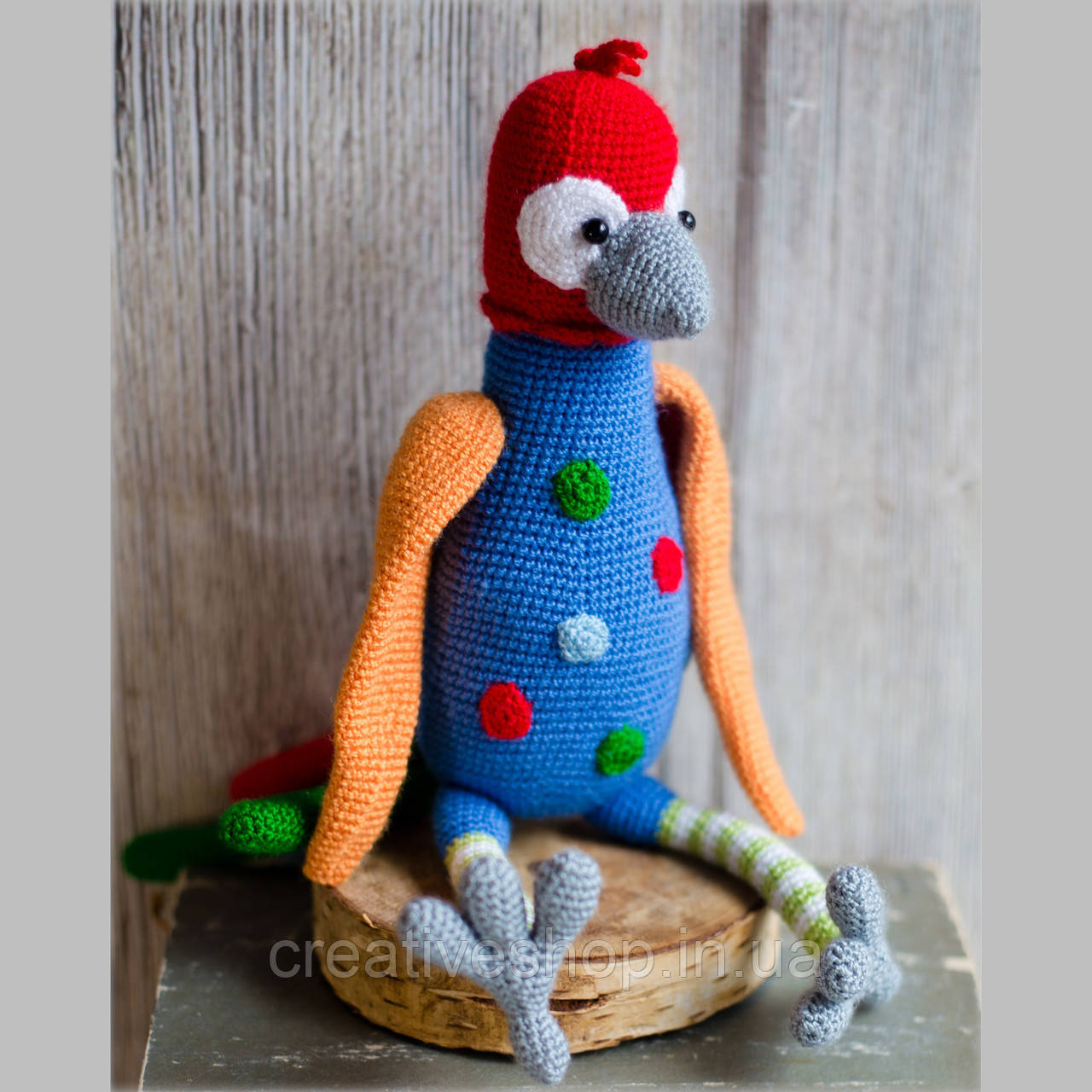 В'язана іграшка "Папуга", фото 1