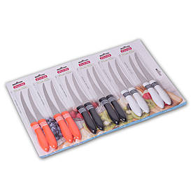Набір ножів Kamille 12шт з нержавіючої сталі з пластиковими ручками KM-5313