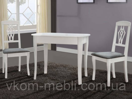 Стол обеденный Даллас раскладной белый 93-123 см, фото 1