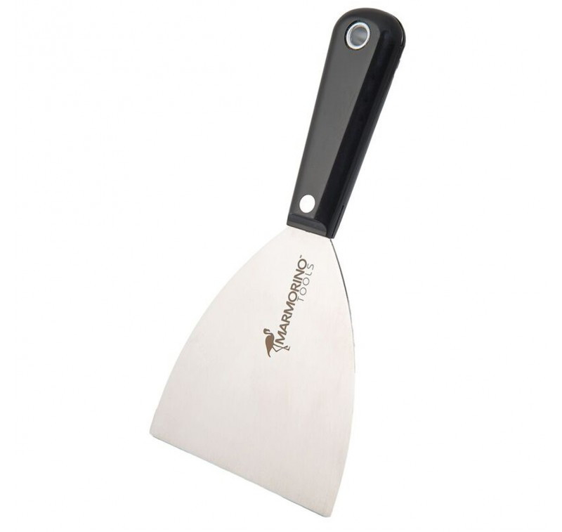 Сталевий шпатель із пластиковою ручкою Spatora Scraper. Marmorino Tools