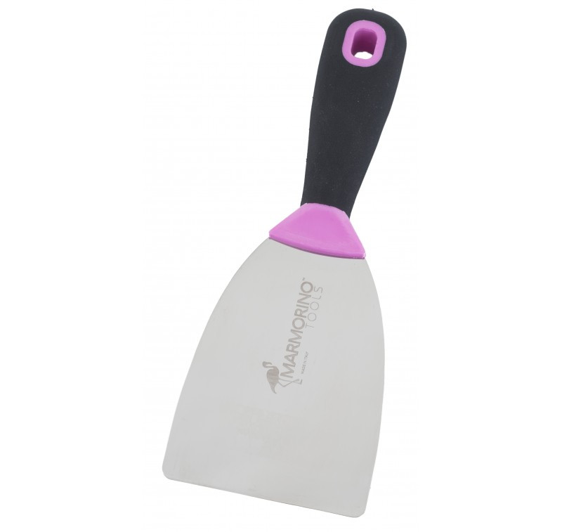 Стальной шпатель с резиновой ручкой Spatola Venice Round. Marmorino Tools