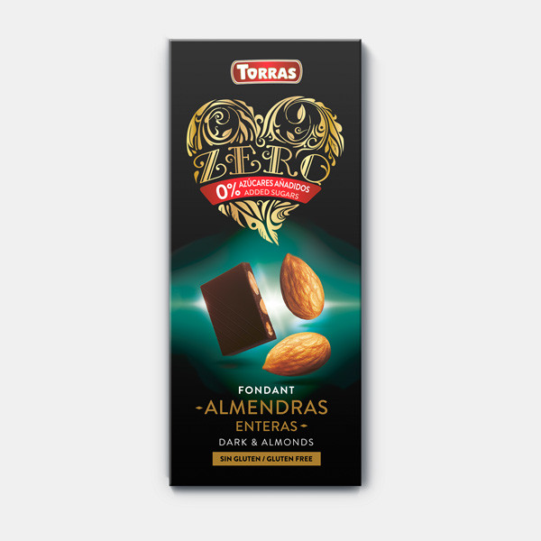 Шоколад TORRAS ZERO Almendras (з мигдалем), 150г