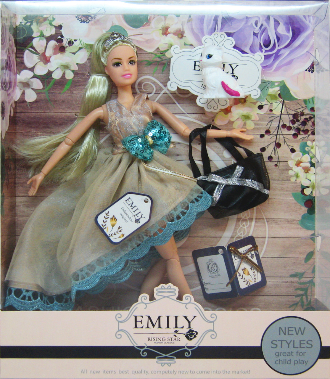 Шарнірна лялька "Emily" QJ079B, з сумочкою і аксесуарами