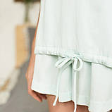 Піжама жіноча з двох предметів, костюм. Комплект з футболки та шорти для дому, сну, р. S (м'ятна), фото 6