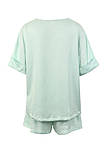 Піжама жіноча з двох предметів, костюм. Комплект з футболки та шорти для дому, сну, р. S (м'ятна), фото 8