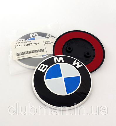 Емблема BMW БМВ 82 мм значок бмв F10, F12, F15, F20, F25, F26, F30, F35, F44, F45, F47 Значок капот, багажник, фото 2