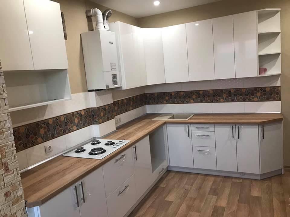 Кухня біла глянцева за індивідуальним поекту ViAnt, Київ і область