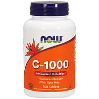 Витамин С - 1000 (Vitamin C - 1000) с шиповником, Now Foods, 100 таблеток
