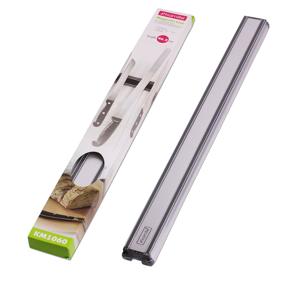 Тримач магнітний для ножів Kamille 46,5*4,5*.2см KM-1060, фото 1