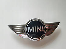 Емблема MINI (Міні) 120 mm (значок, наклейка, логотип на капот, багажник) Сріблясто-Чорна, фото 5