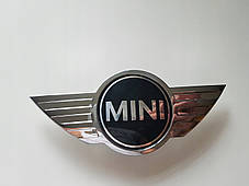 Емблема MINI (Міні) 115mm (значок, наклейка, логотип на капот, багажник) Сріблясто-Чорна, фото 2
