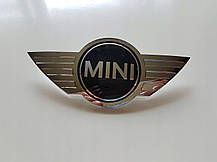 Емблема MINI (Міні) 115mm (значок, наклейка, логотип на капот, багажник) Сріблясто-Чорна, фото 2