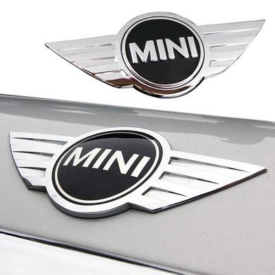 Емблема MINI (Міні) 115mm (значок, наклейка, логотип на капот, багажник) Сріблясто-Чорна