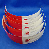 Світловідбиваюча стрічка 50х300 мм, червоно-біла для транспорту, воріт, шлагбаумів, паркувальних місць, компл.5 шт.