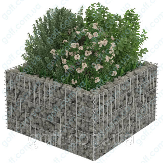 Клумба из сварной сетки габион