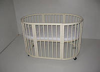 Дитяче ліжечко слонова кістка матрацик трансформер маятник комплект, фото 6