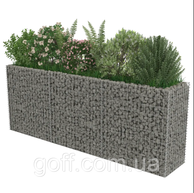 Клумба из сварной сетки габион