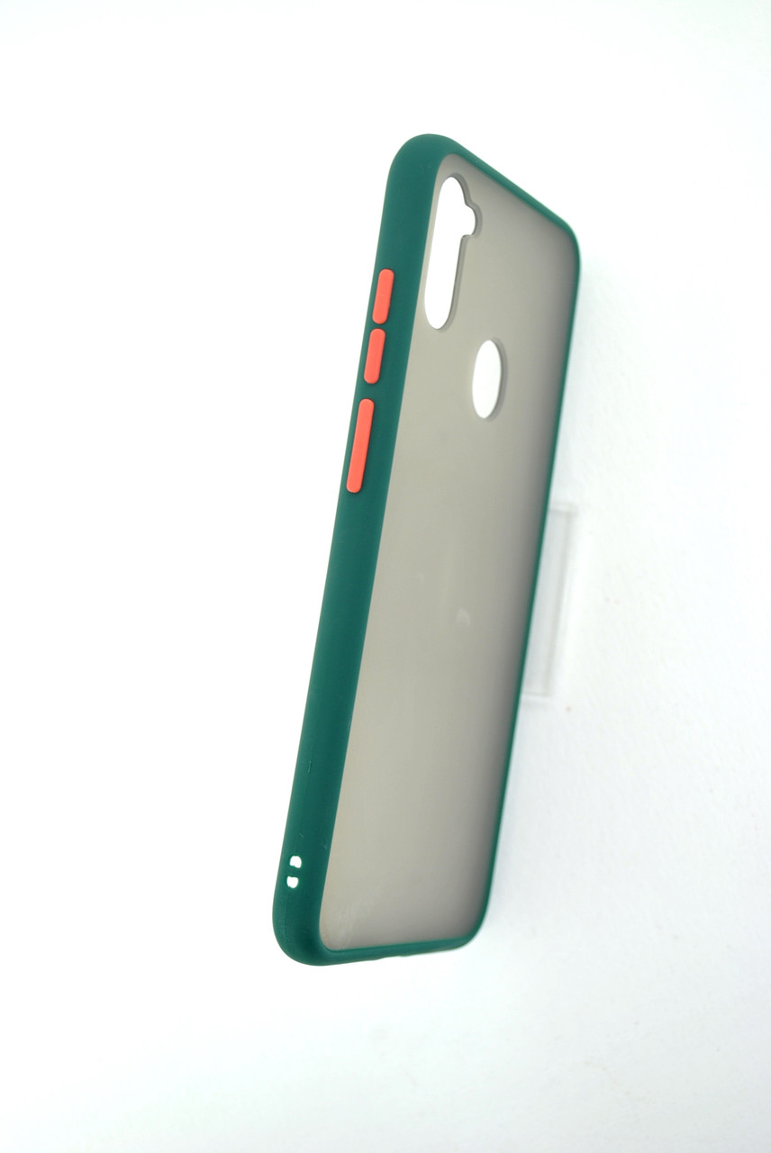 Чохол для телефону Samsung A11 / A115 Silicone Gingle Matte dark green / orange
