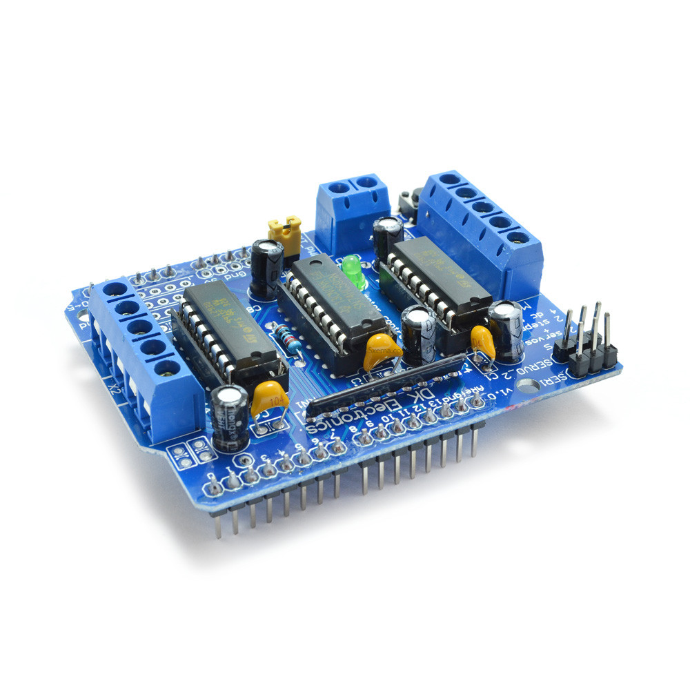 Arduino motor control shield L293D з драйверами для керування двигунами