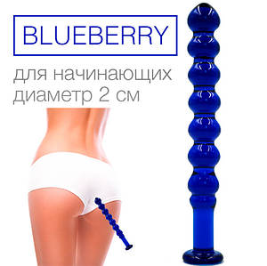 Анальна пробка синя ялинка для початківців вузька Blueberry буси