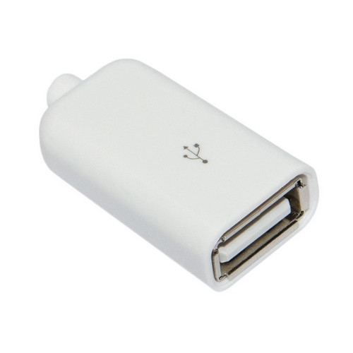 Гніздо USB-A з корпусом БІЛЕ глянсове