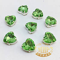 Сердечка в ланцюгах, колір Peridot, розмір 10 мм, 1 шт.