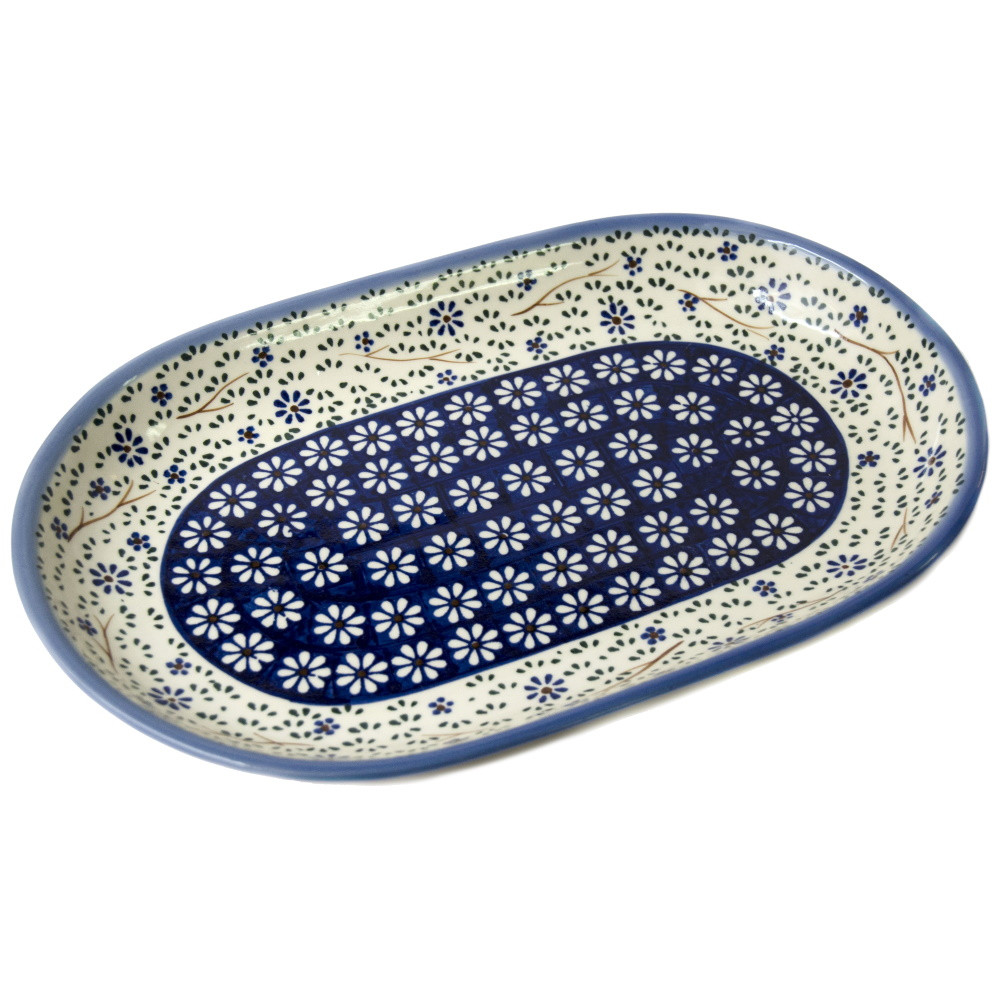 Блюдо овальне з бортиком 33 Квіткове небо. OUTLET
