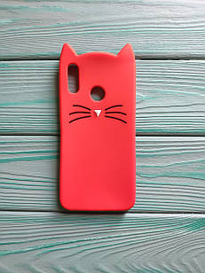 Чохол 3D Cat для Huawei P Smart 2019 Бампер Усики червоний
