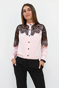 Романтична жіноча блузка з мереживом Gilmor, персик